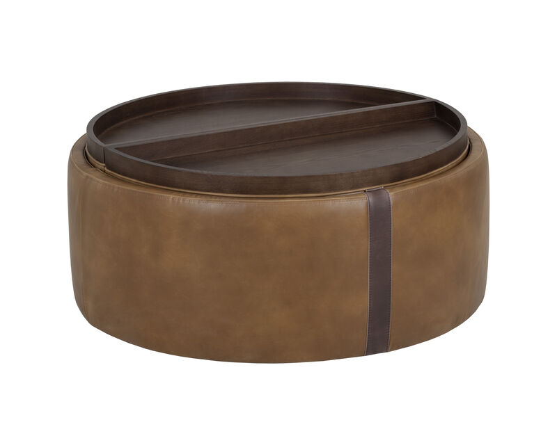 Delphine Wheeled Tobacco Tan / Autumn Chestnut Storage Ottoman image number 2
