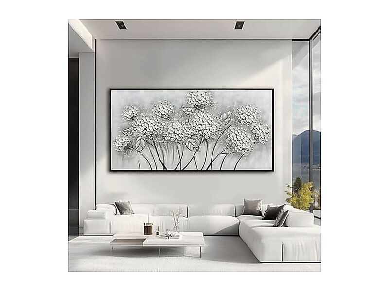 Large Flowers Oil Modern Decor Floral Canvas Living Room Bedroom Kitchen Office image number 2