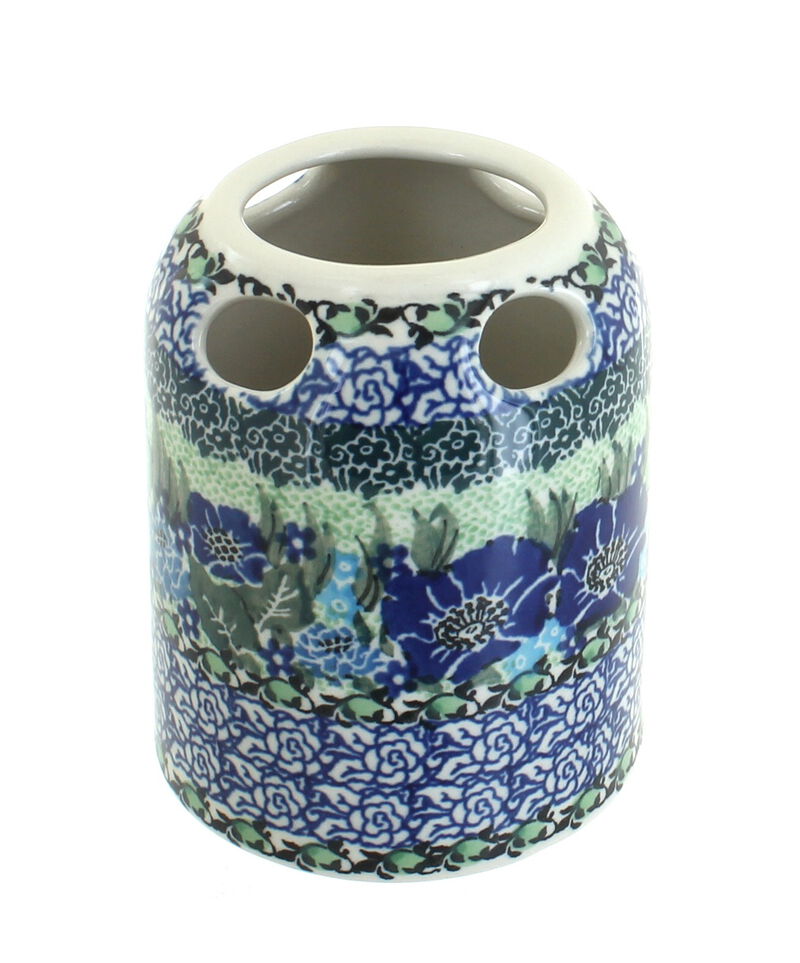Blue Rose Polish Pottery Joanna Toothbrush Holder