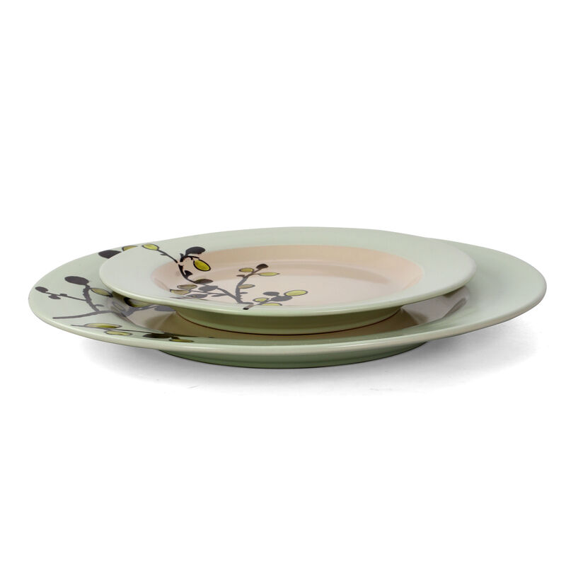 Elama Retro Bloom 16 Piece Luxurious Stoneware Dinnerware with Complete Setting for 4