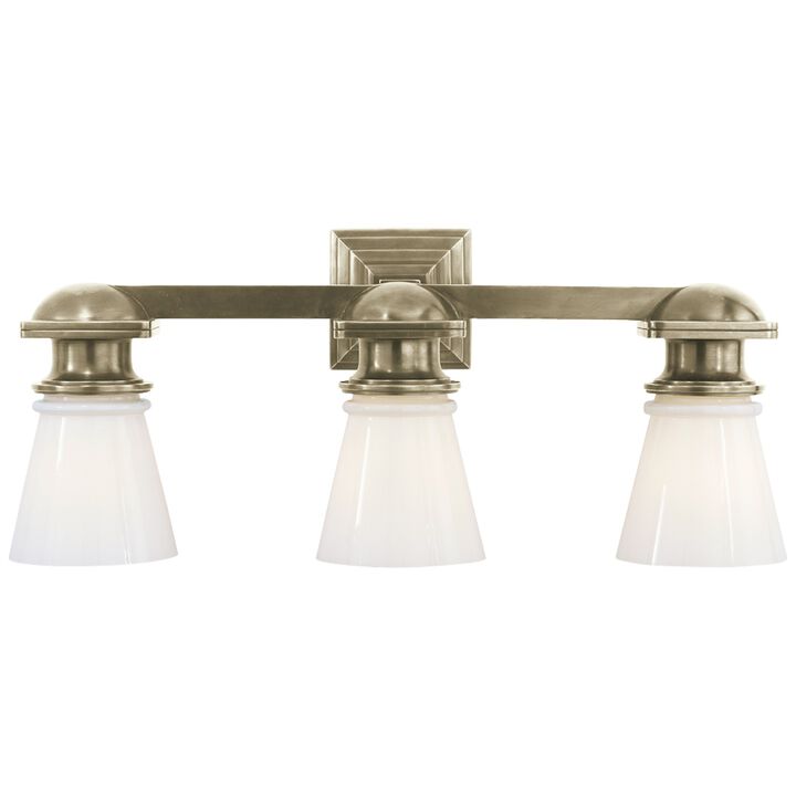 New York Subway Triple Light in Polished Nickel