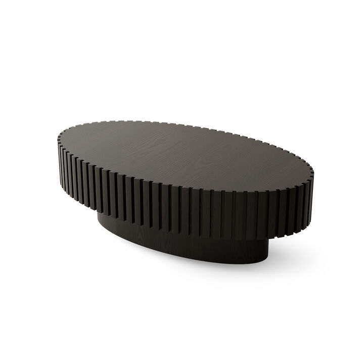 Publug Olive-Shaped Wooden  Coffee Table