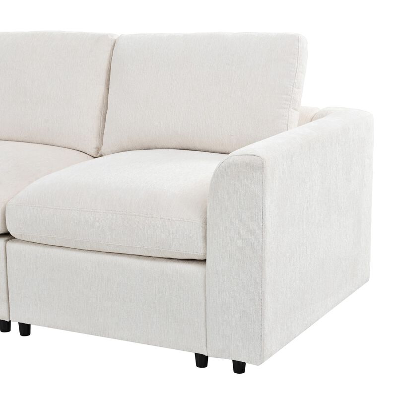 Fuppef Chenille L‑Shaped Sectional Sofa image number 6