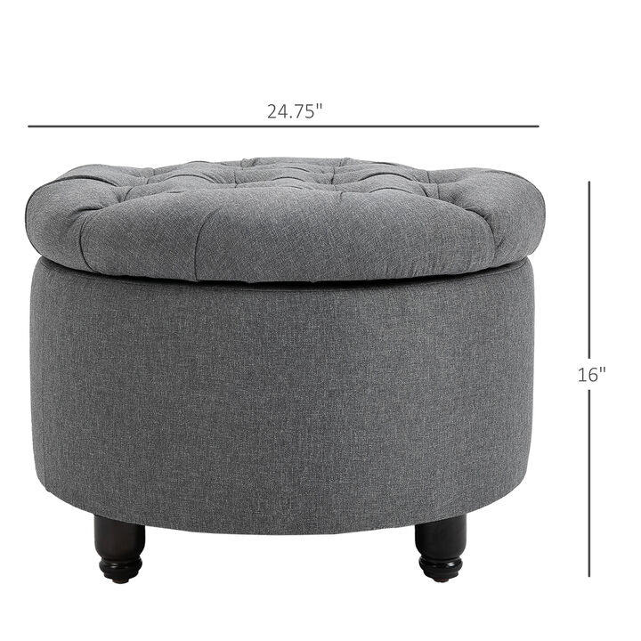 Storage Footstool Bench, Versatile Upholstered Seat for Organizing Blankets, Toys, or Shoes