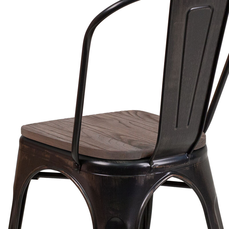 Metal/Wood Colorful Restaurant Chairs image number 6