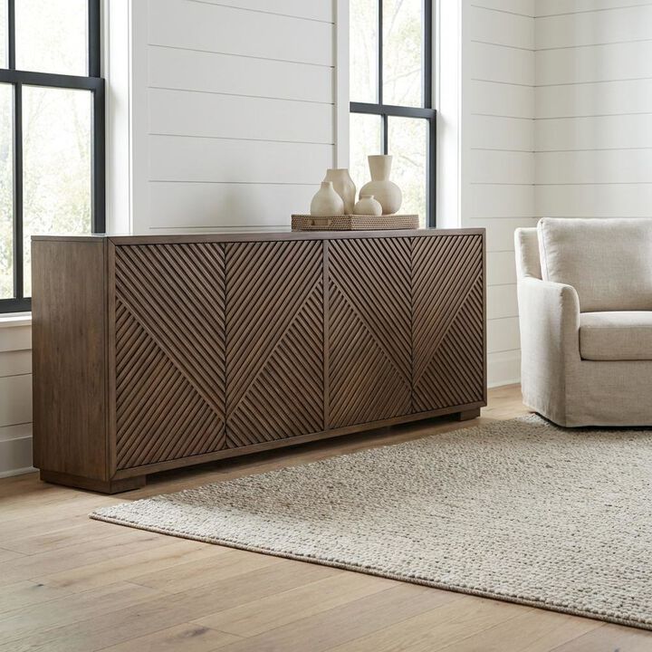 Liberty Furniture Urban Bronze TV Console in Poplar Solids & Walnut Veneers