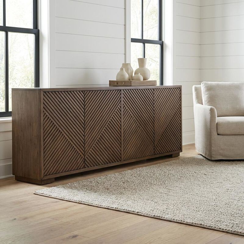 Liberty Furniture Urban Bronze TV Console in Poplar Solids & Walnut Veneers image number 1