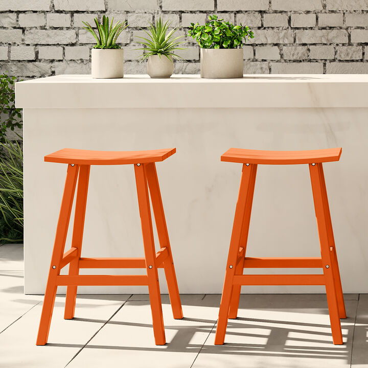 WestinTrends 2 piece set of 29" height Outdoor / Patio Saddle bar stools