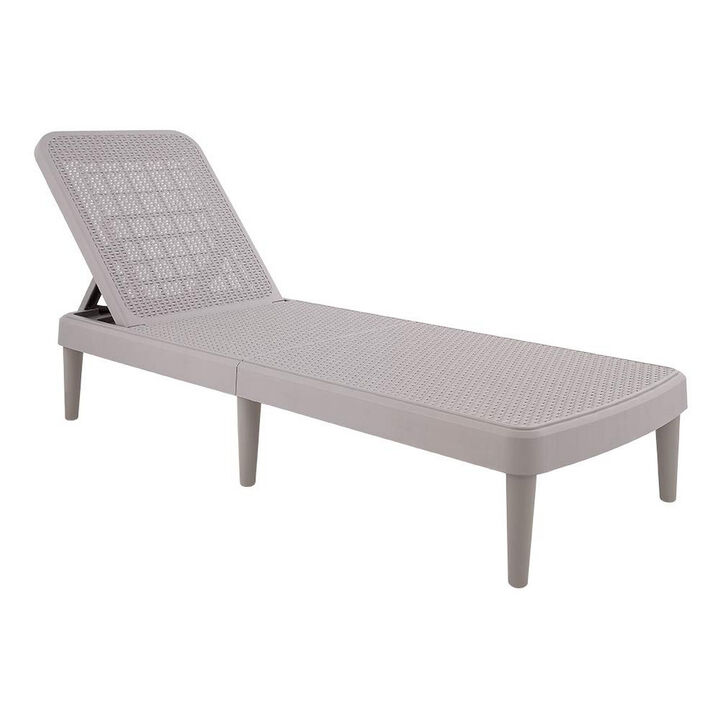 HomeRoots Heavy Duty Plastic Outdoor Stacking Chaise Lounge