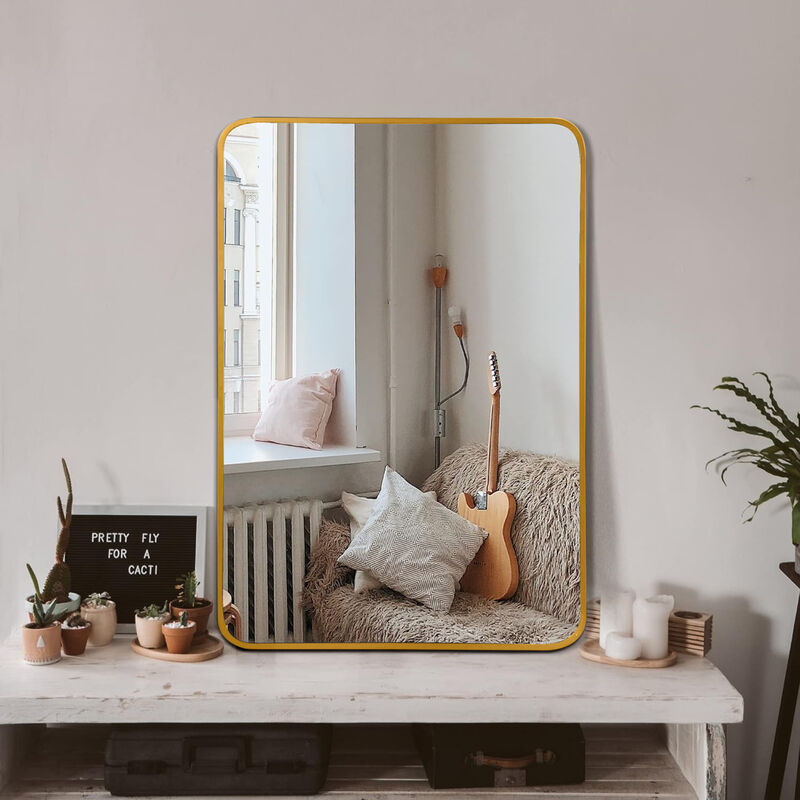 ELEMENT ACE 24x32 Inch Premium Framed Rectangular Wall Mirror with Shatterproof Glass image number 1