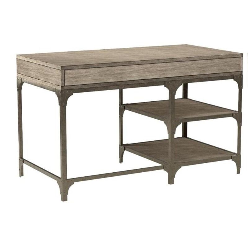 Gorden Desk in Weathered Oak & Silver 92325