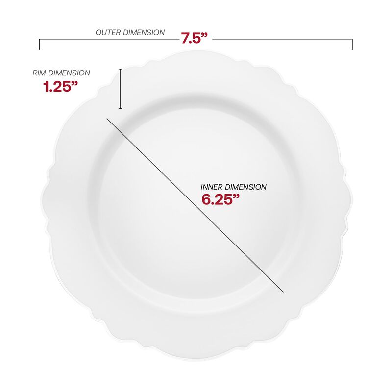 White with Silver Rim Round Blossom Plastic Dinnerware Value Set (40 Sets) image number 2