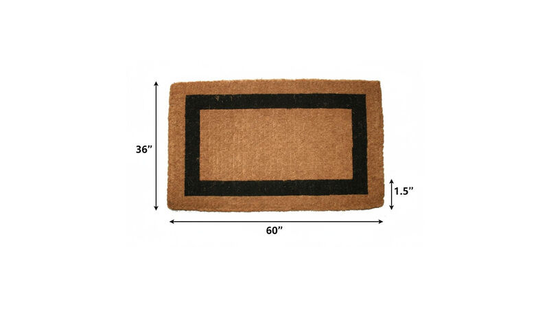 HomeRoots 36" X 60" Brown and Black Coir Outdoor Door Mat image number 6