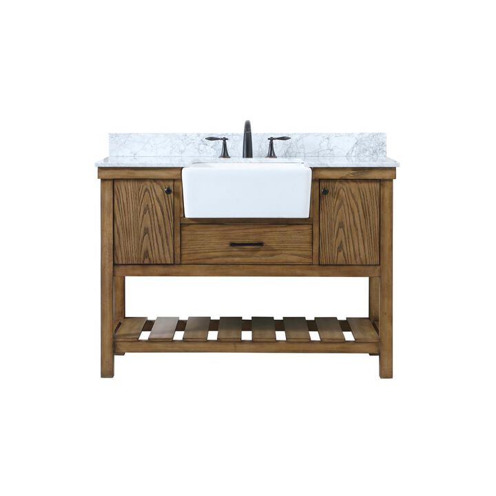 Elegant Kitchen and Bath 48 inch Single bathroom vanity in driftwood with backsplash