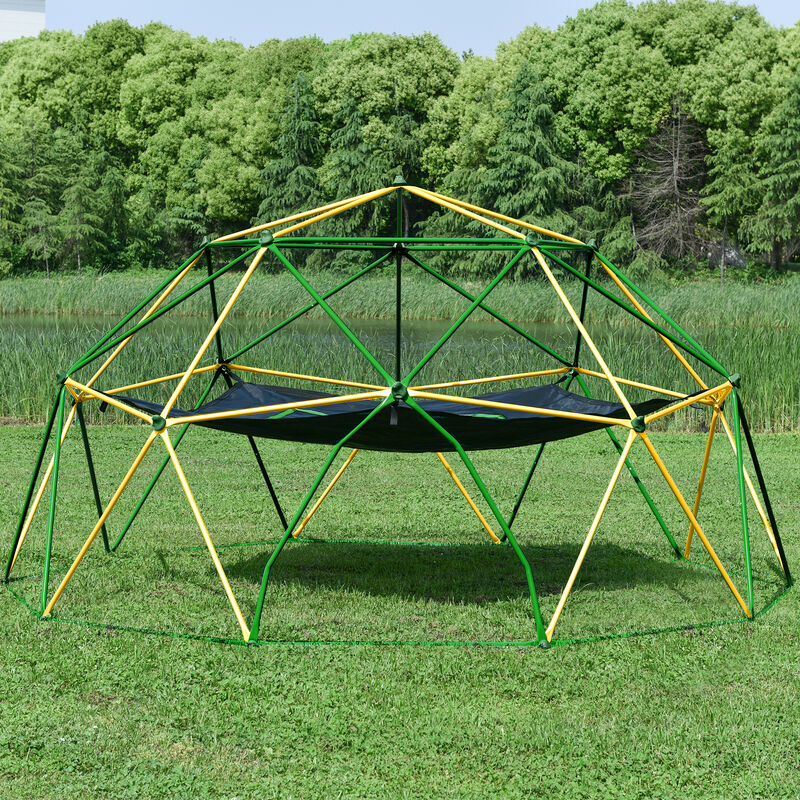 TATEUS 13ft Geometric Dome Climber Play Center, Kids Climbing Dome Tower with Hammock, Rust & UV Resistant Steel Supporting 1000 LBS image number 1