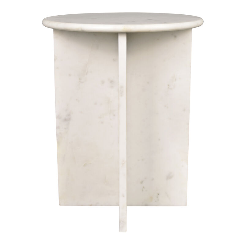 Javier 14" Contemporary Natural Marble Handmade X-Shaped End Table