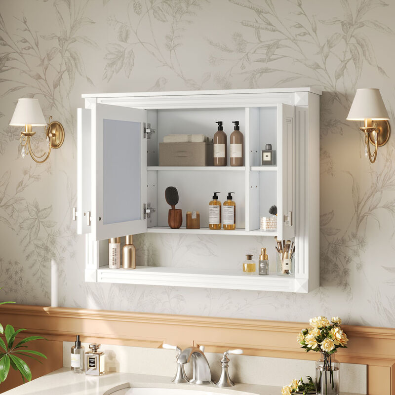 ELEMENT ACE 35-Inch Wall Mounted Medicine Cabinet with Mirror and Adjustable Shelves image number 3