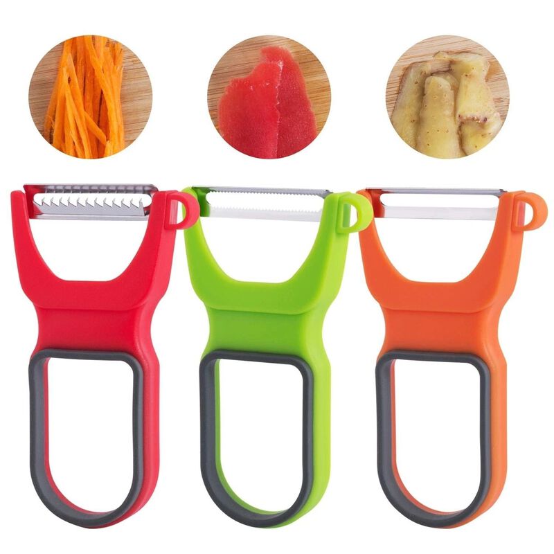 Pack of 3 Stainless Steel Vegetable Fruit Peelers image number 1
