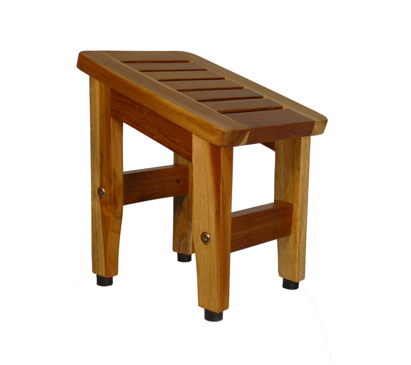 EcoDecors Eleganto&reg; 12&rdquo; Tall Compact Teak Shaving Foot Rest