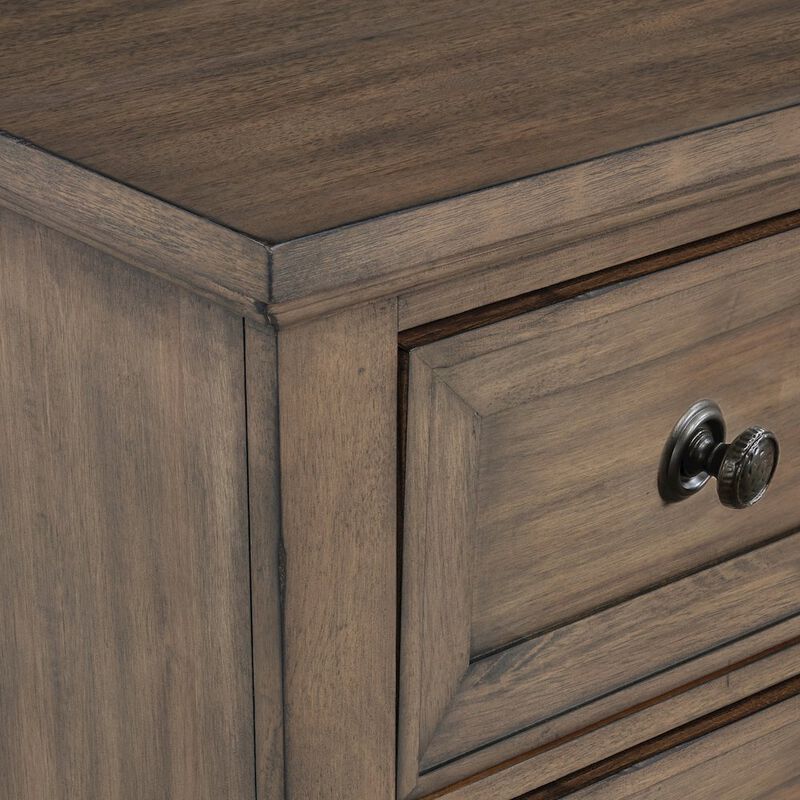 New Classic Furniture Mariana Wood 2-Drawer Nightstand, Vintage Mocha