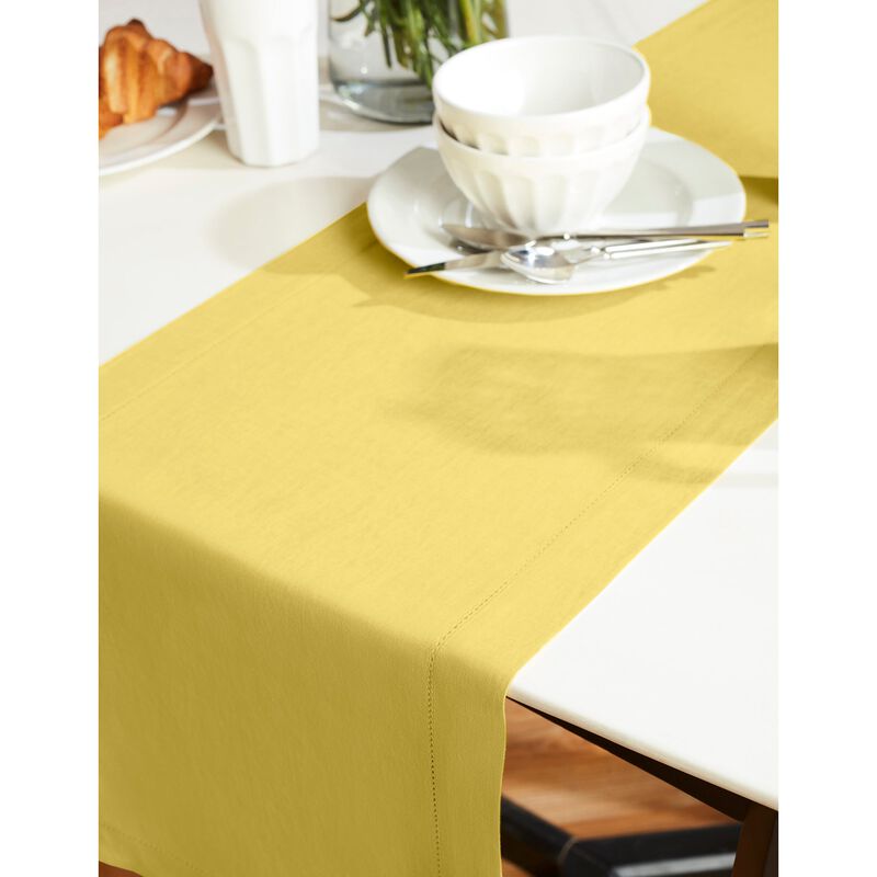 Solino Home Sonoma Hemstitch 100% Linen Table Runner &ndash; Handcrafted, Machine Washable, Perfect for Holiday and Everyday Dining