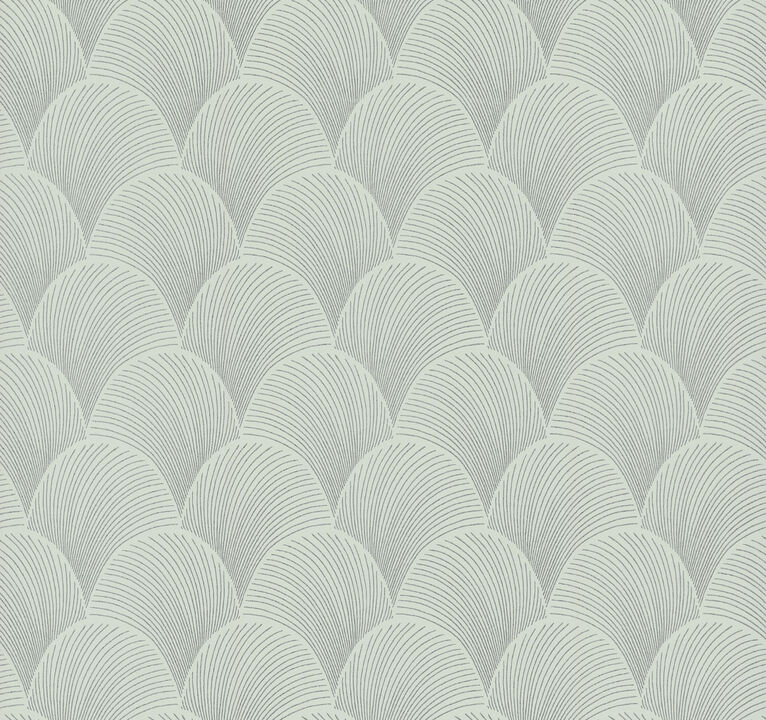 Metallic Light Green Scallop Wallpaper