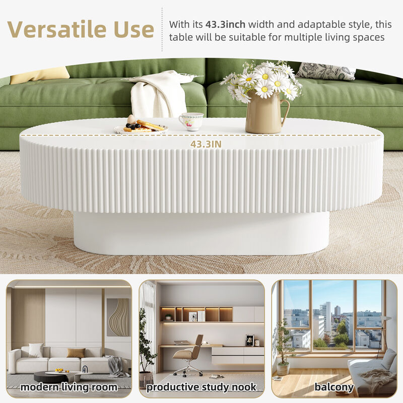 Merax  Elegant Oval Coffee Table
