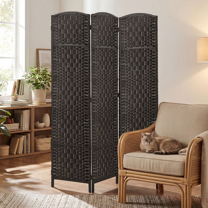 Hivvago Folding Room Divider with 3 Panels and Woven Design