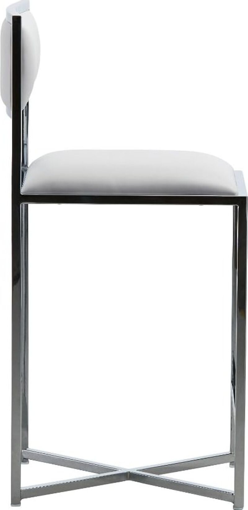 Amalfi X-Base Counter Stool in White Leather - Set of 2