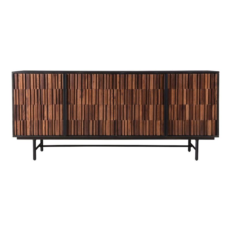 Starlight Canyon Home Black Sideboard Cabinet &ndash; Wooden Accent Credenza with Iron Base image number 1