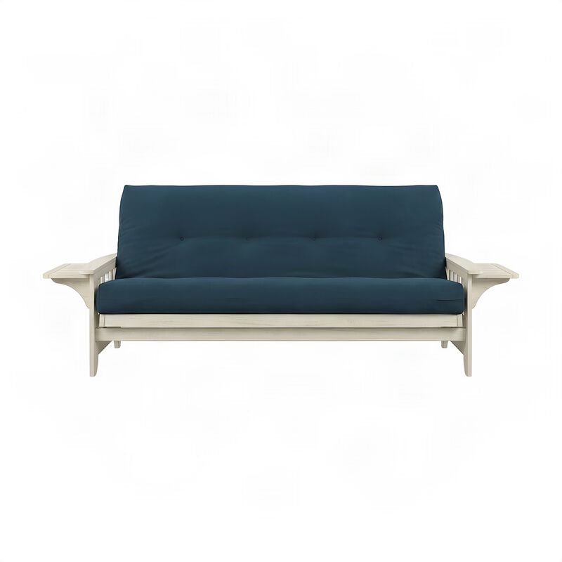 Phoenix Frame-Antique White Finish-Suede Navy Mattress image number 3