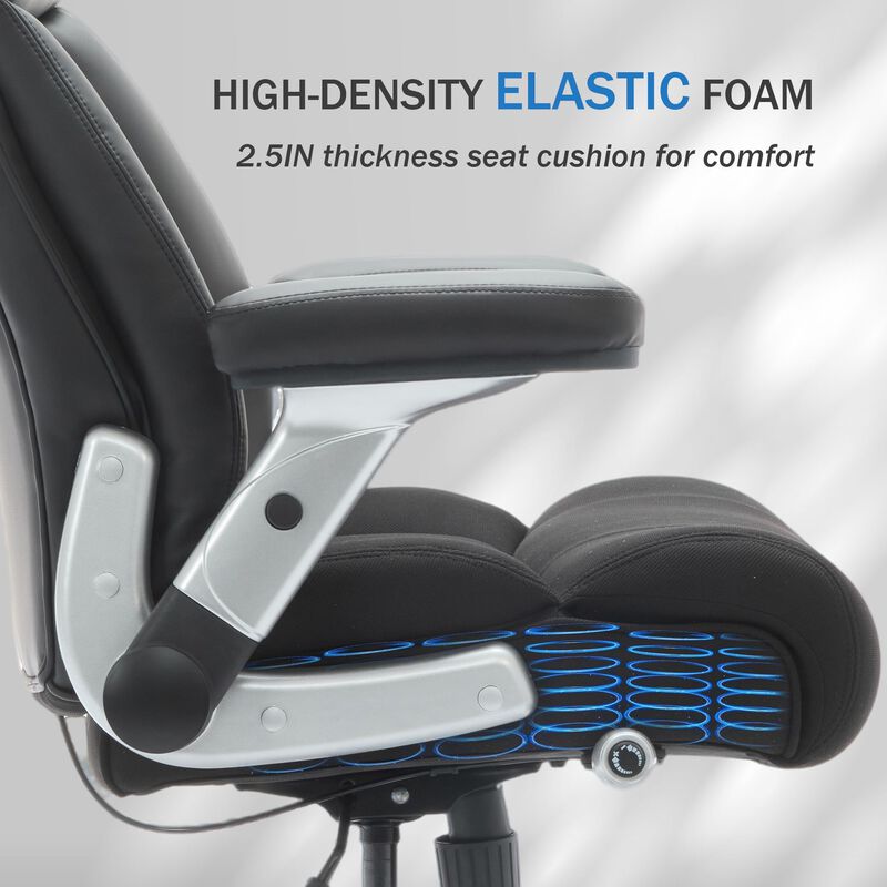 Office Chair with Adjustable Lumbar Support, Office Chair Heavy Duty with Flip-up Armrest image number 5