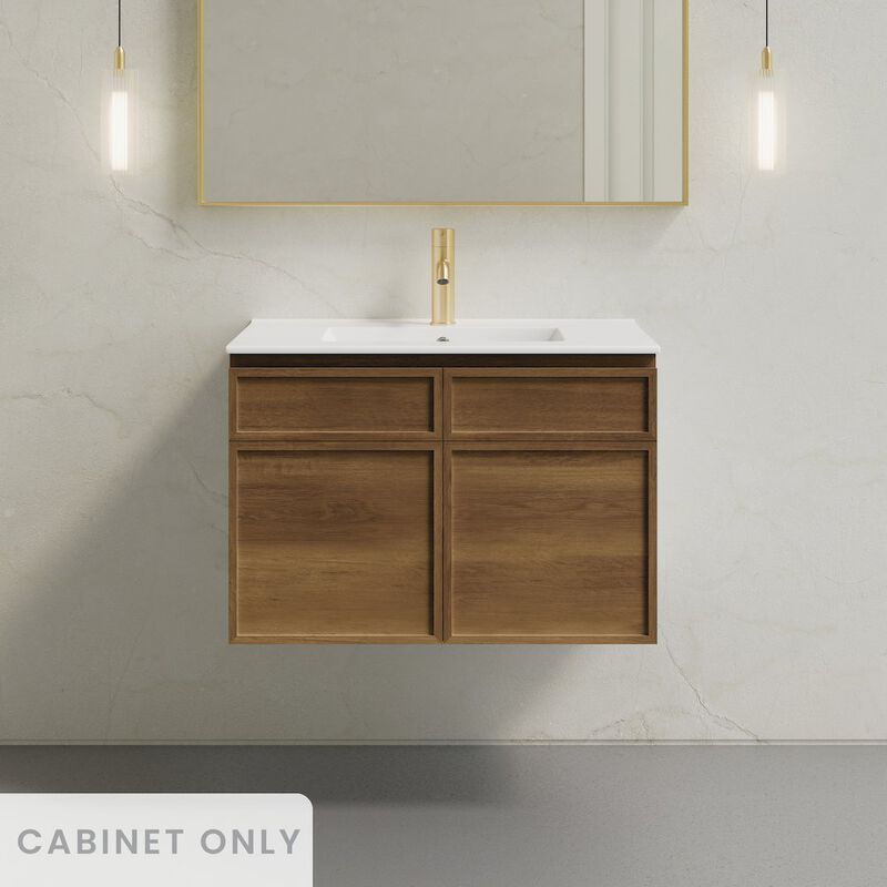 St. Tropez 30" Wall-Mounted Bathroom Vanity Cabinet without Top in Brown Oak image number 1
