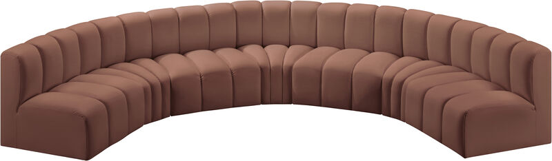 Meridian Furniture Arc Cognac Vegan Leather Modular Sofa image number 2
