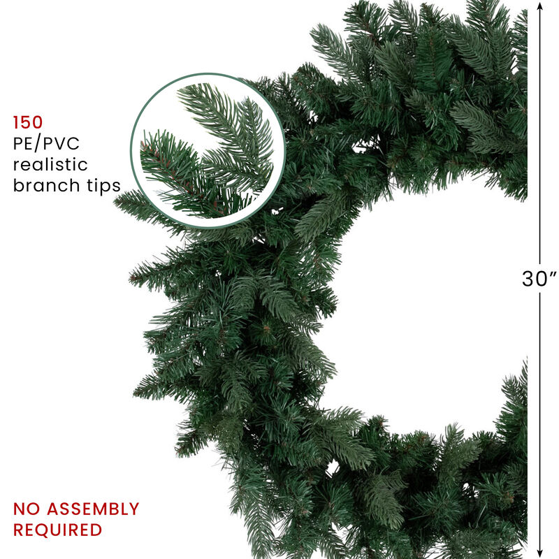 Mixed Eden Pine Artificial Christmas Wreath  30-Inch  Unlit image number 8