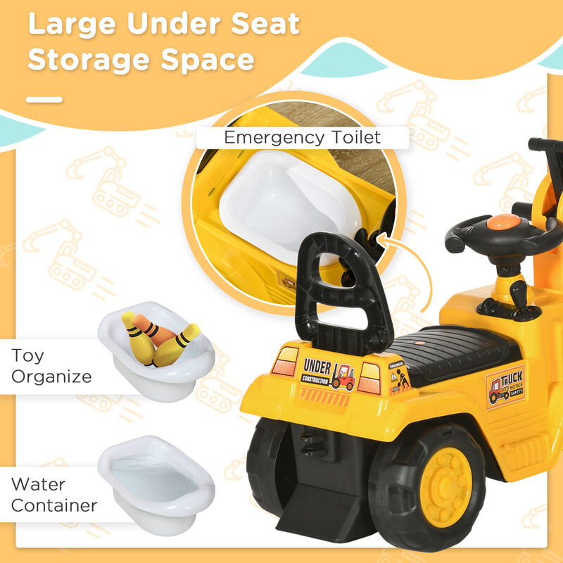 BreeBe 2 in 1 Ride On Toy Digger Digger Tractor Pulling Cart Pretend Play Construction Truck image number 4