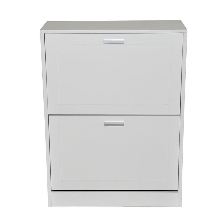 31 in. H x 24 in. W White Titanium Wood Shoe Storage Cabinet