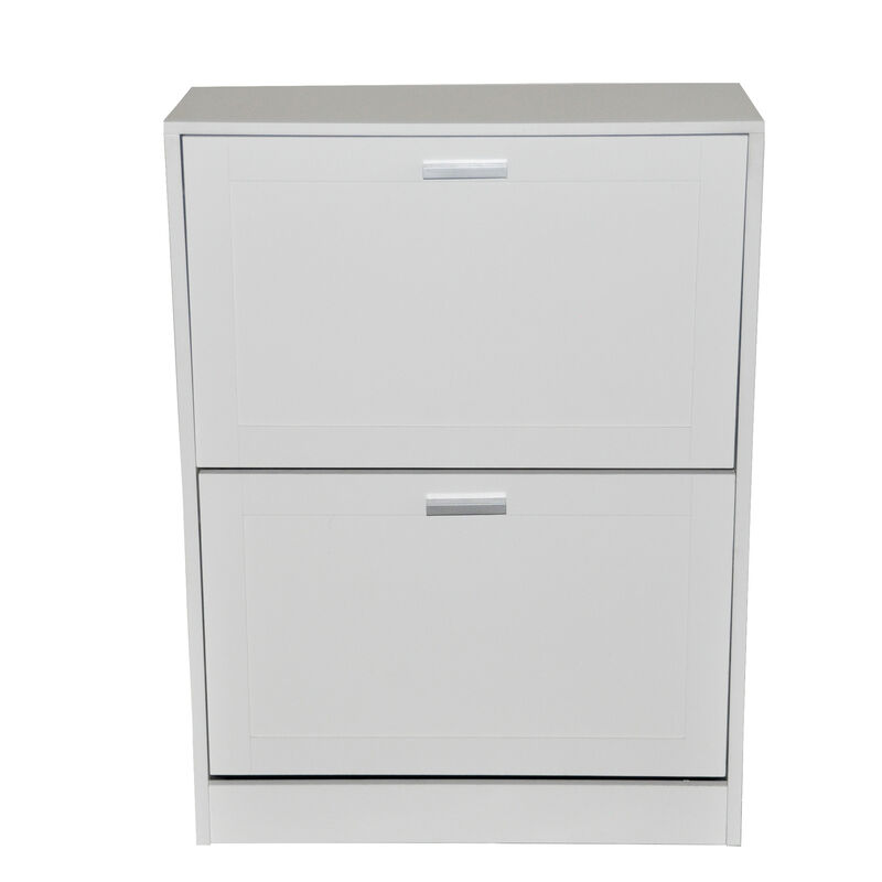 31 in. H x 24 in. W White Titanium Wood Shoe Storage Cabinet