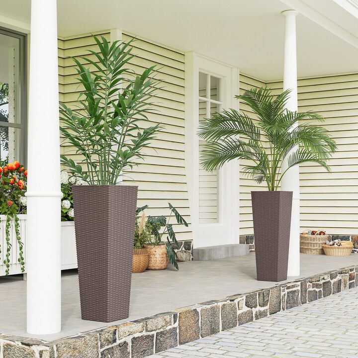 Hivvago 32 Inch Tall Planters for Porch & Garden