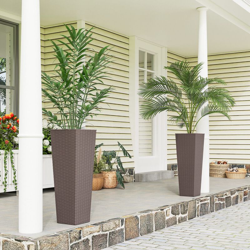 Hivvago 32 Inch Tall Planters for Porch & Garden image number 1