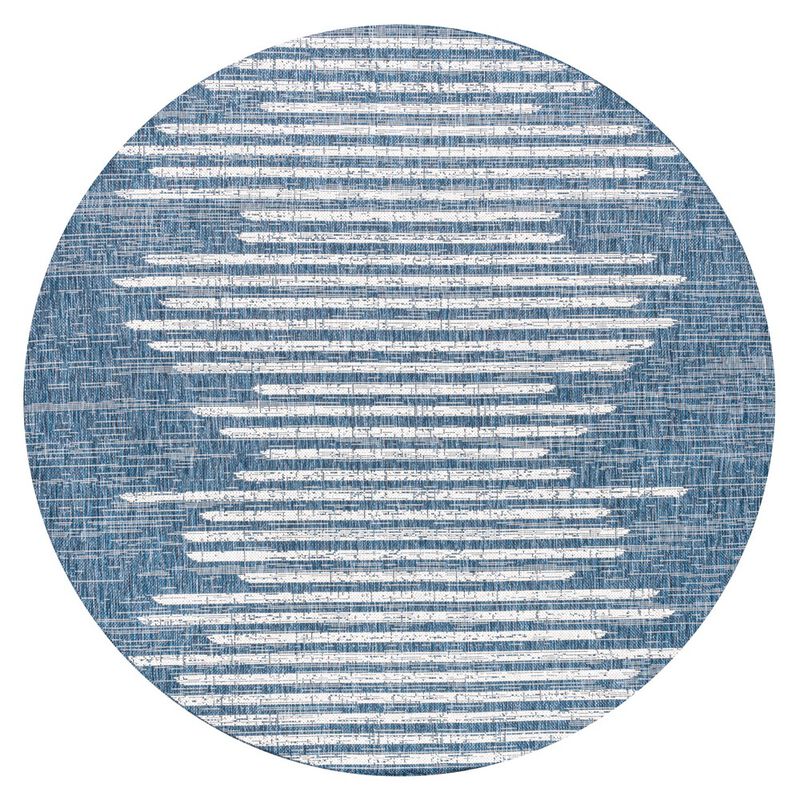 Zolak Berber Stripe Geometric Round Indoor/Outdoor Area Rug