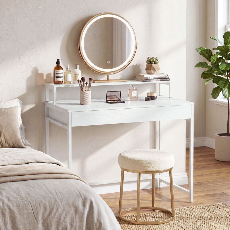 Space Saving Computer Desk with Adjustable Monitor Shelf and Multifunction Drawer Storage for Office image number 6