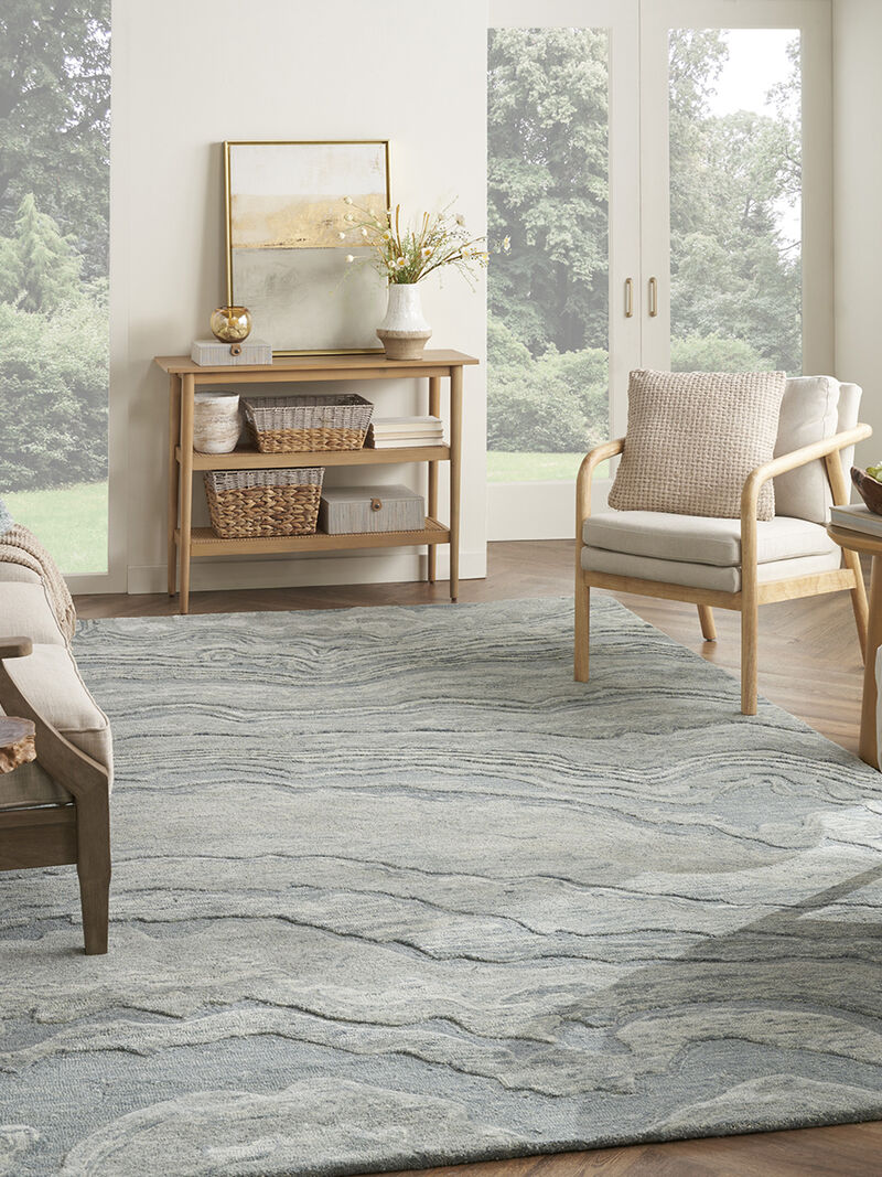 Graceful GRU01 Blue 8'6" x 11'6" Rug image number 5