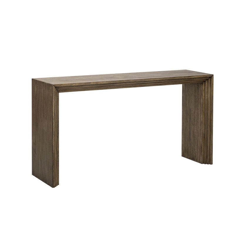 Whisen Modern Paulownia Solid Wood Veneer Console Table - Black
