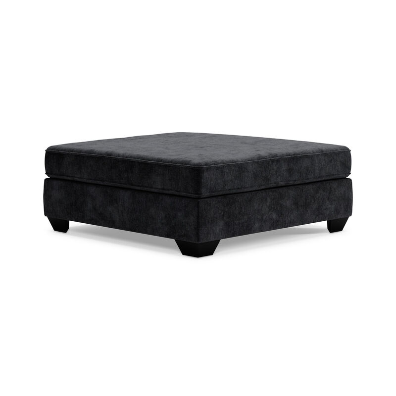 Lavie Square Oversized Accent Ottoman, Charcoal Gray Polyester 51 Inch