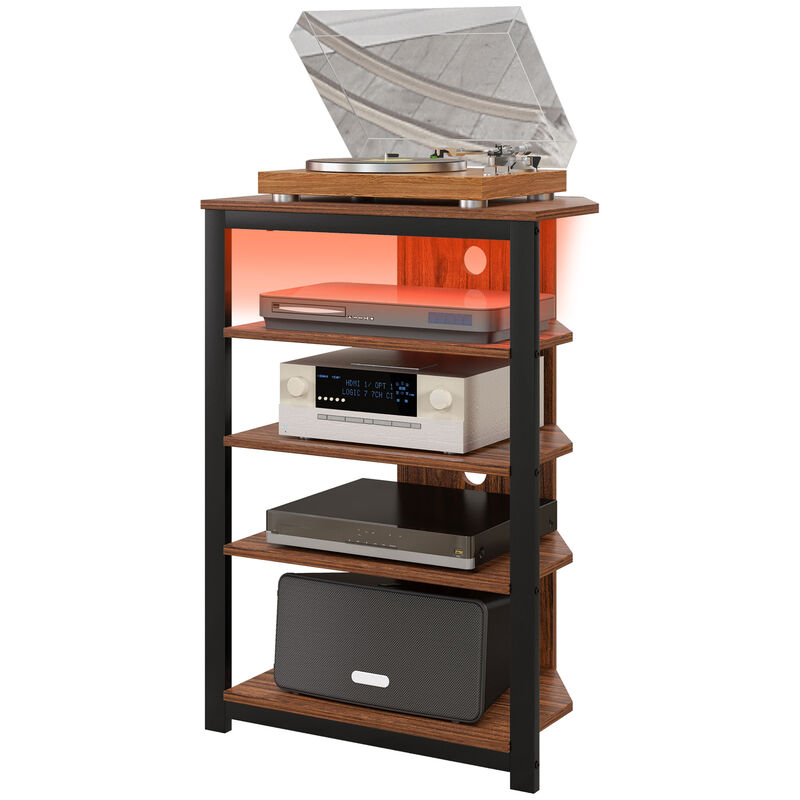 Hivvago Entertainment Center with LED Lighting and Storage image number 0
