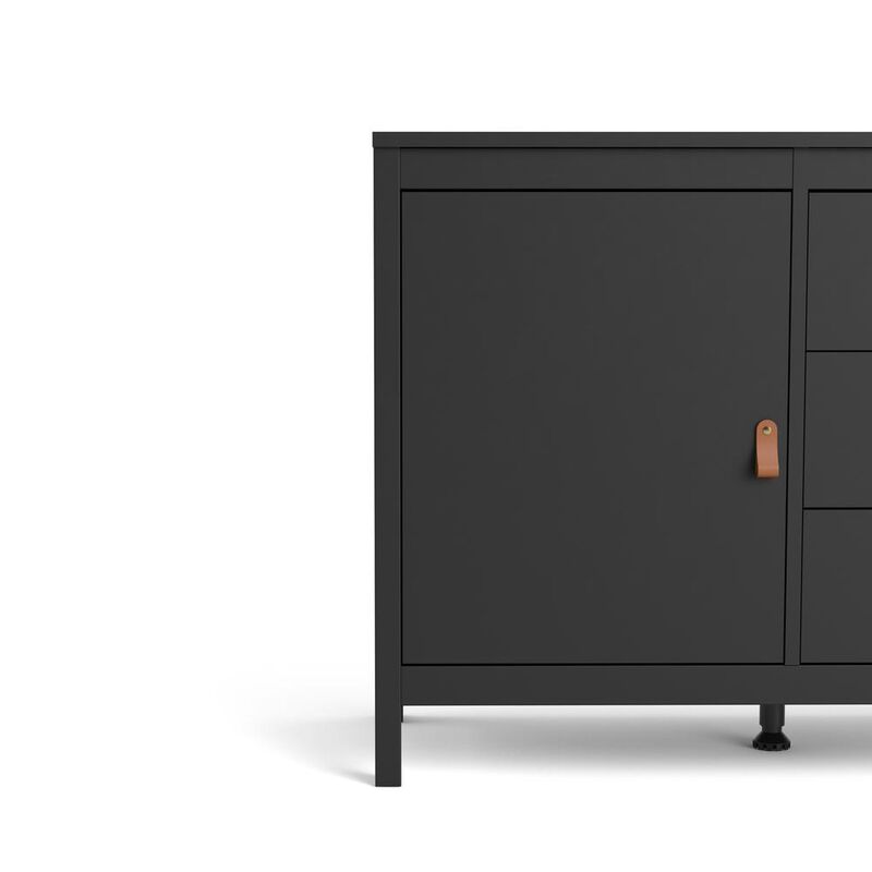 Tvilum Madrid 2 Door Sideboard with 3 Drawers, Black Matte