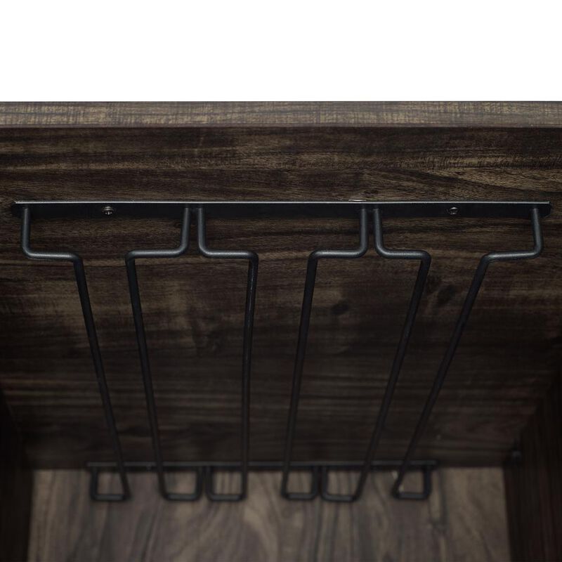 Crosley Furniture Jacobsen Bar Cabinet Brown Ash/Matte Black