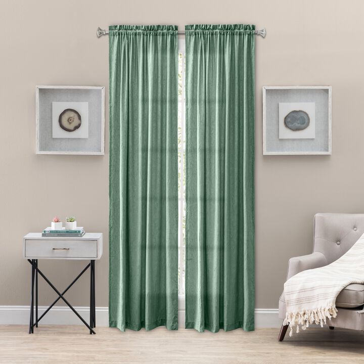 Ellis Curtain Portland Crushed Taffeta Rod Pocket Tailored Panel - 48"x63", Spa