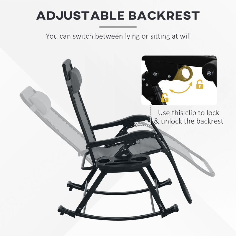 Hivvago 2-Pack Foldable Zero Gravity Rocking Chairs image number 6